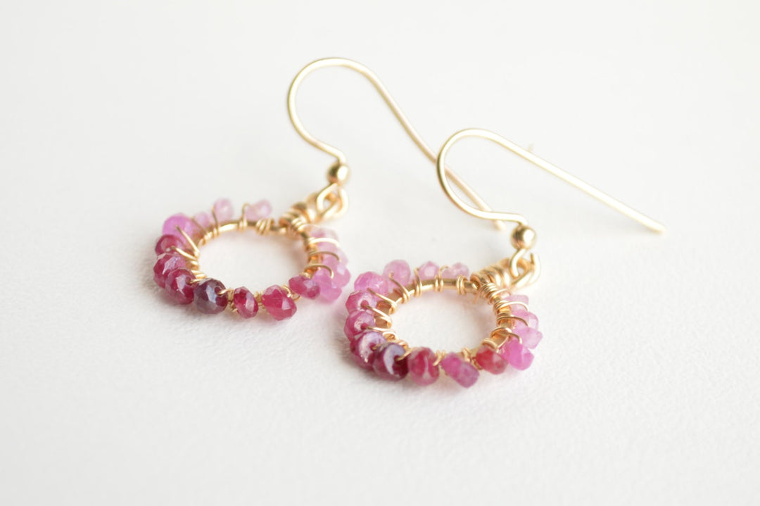 Ruby & Gold Starburst Earrings
