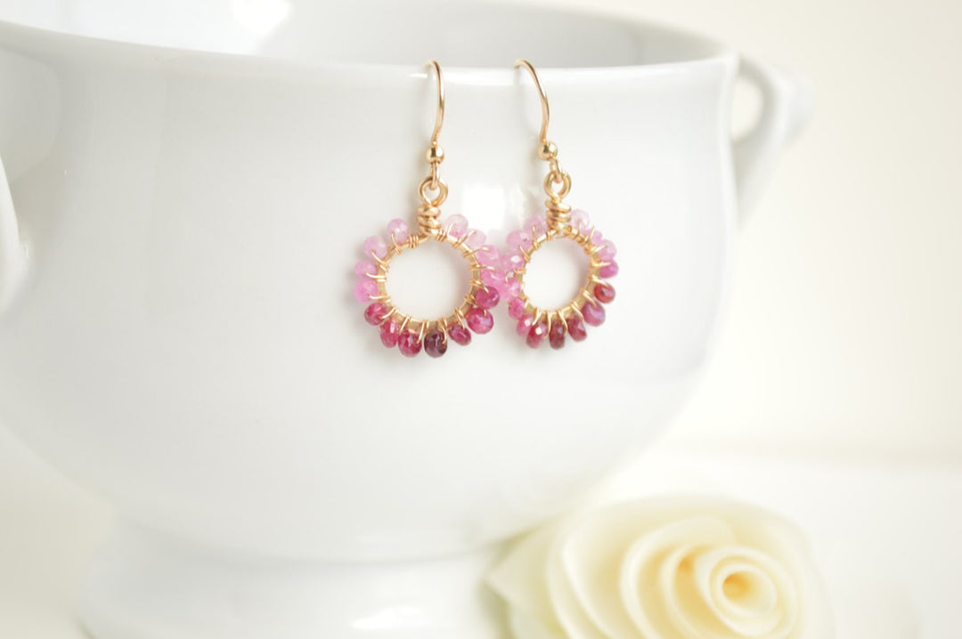 Ruby & Gold Starburst Earrings