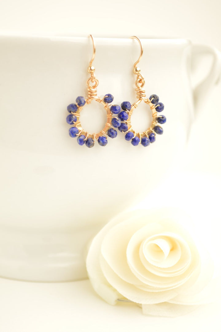 Navy & Gold Starburst Earrings