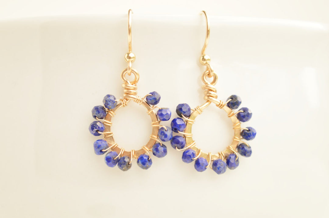 Navy & Gold Starburst Earrings